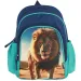 Spirit: Löwenmuster blauer abgerundeter Schulranzen, Rucksack 24x13x31cm