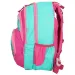 Spirit: Rosa-türkisfarbener, eulenmusteriger, abgerundeter, ergonomischer Schulranzen, Rucksack 40x20x18cm