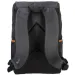 Spirit: Schwarzer gemusterter Rucksack mit lederfarbenen Riemen 47x33x17cm
