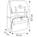 Spirit: Schwarzer gemusterter Rucksack mit lederfarbenen Riemen 47x33x17cm