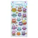 The Littlies: Eulenmuster 3D Puffy Sticker Set auf einem 10x22cm Bogen