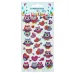 The Littlies: Glänzende Eulen 3D Puffy Sticker Set auf einem 10x22cm Bogen