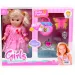 Zopf-Puppe mit Tiara und Zubehör 25cm