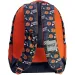 Luna: Must Team Basketball-Muster orange-blauer abgerundeter Schulrucksack mit 3 Fächern, 32x18x43cm